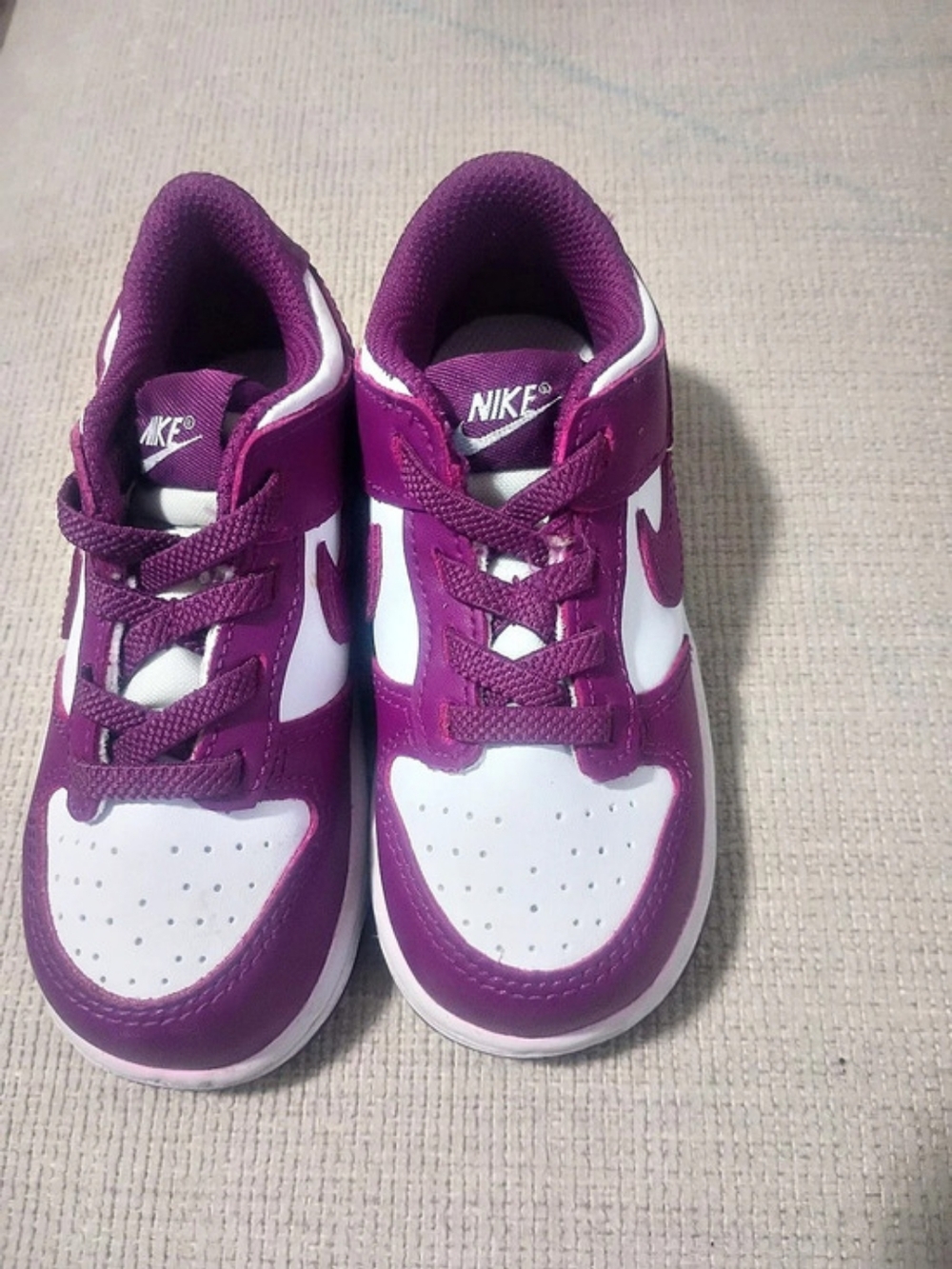 Nike Dunk Low Viotech White (TD) ) Purple & White Sneakers Size #7.5